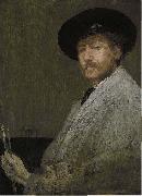 James Abbott Mcneill Whistler Arrangement in Gray Portrait of the Painter painting